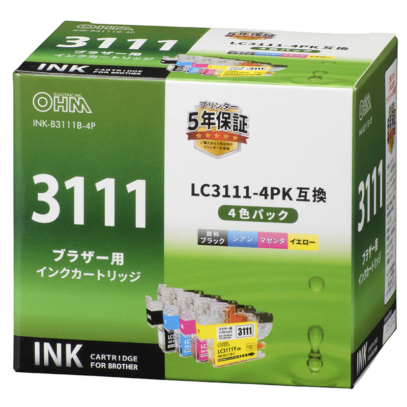 INK-B3111B-4P（01-4329）ブラザー LC3111BK/LC3111C/LC3111M/LC3111Y
