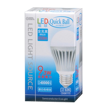 LDA9N-H（04-8204）ＬＥＤ電球 9.3W/850ｌｍ E26 昼白色【蛍光灯・電球
